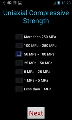 Rock Mass Classification android App screenshot 0